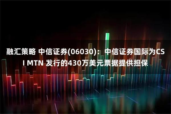 融汇策略 中信证券(06030)：中信证券国际为CSI MTN 发行的430万美元票据提供担保