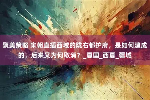 聚美策略 宋朝直插西域的陇右都护府，是如何建成的，后来又为何取消？_夏国_西夏_疆域
